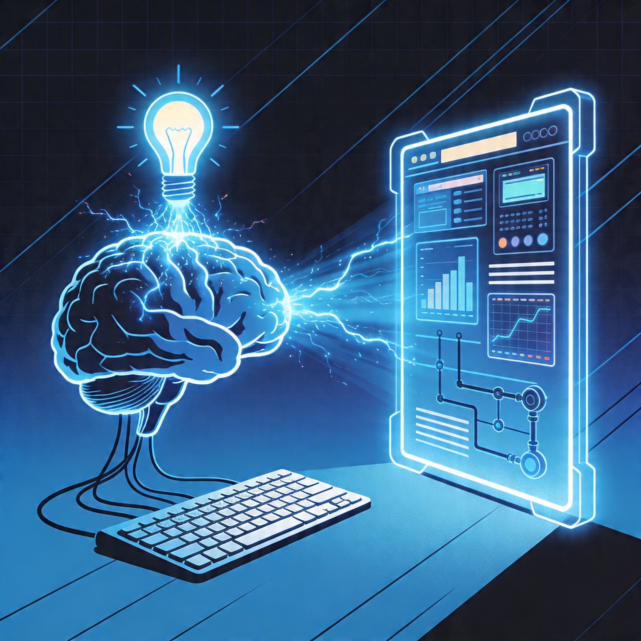 AI作为写作助手的抽象示意图