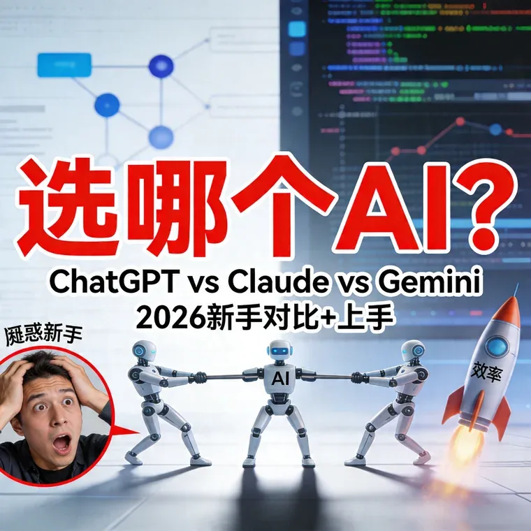 ChatGPT、Claude、Gemini到底该选哪个？2026年新手第一次用AI的选课指南