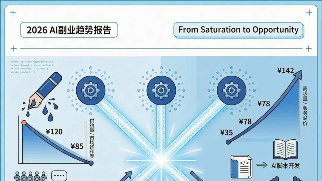 别再跟风做AI绘画副业了！2026年真正有变现空间的3类AI副业分析