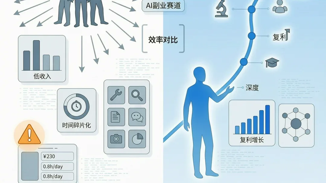 AI副业赚钱逻辑拆解：为什么深耕一个赛道比广撒网更赚钱？