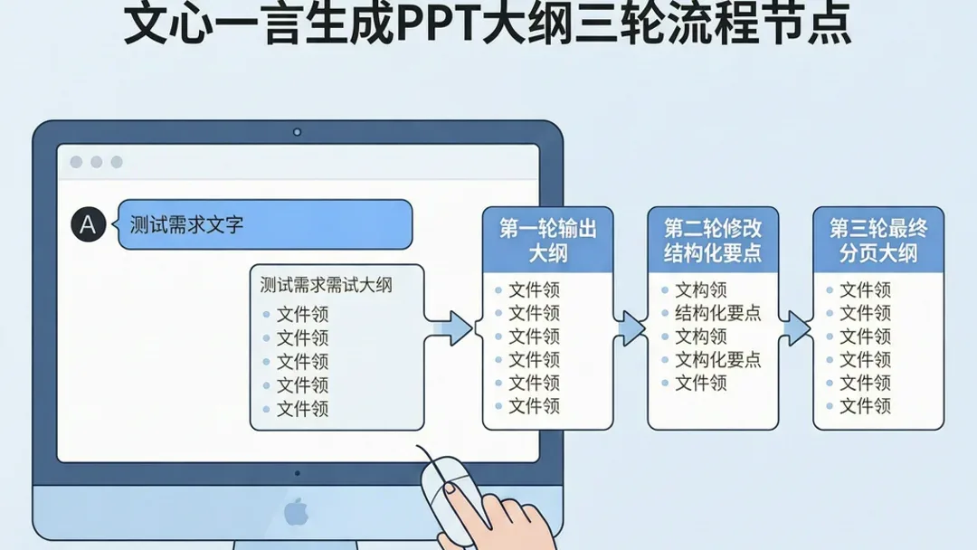文心一言做PPT实测：从一句话需求到生成可用大纲，完整流程与踩坑复盘