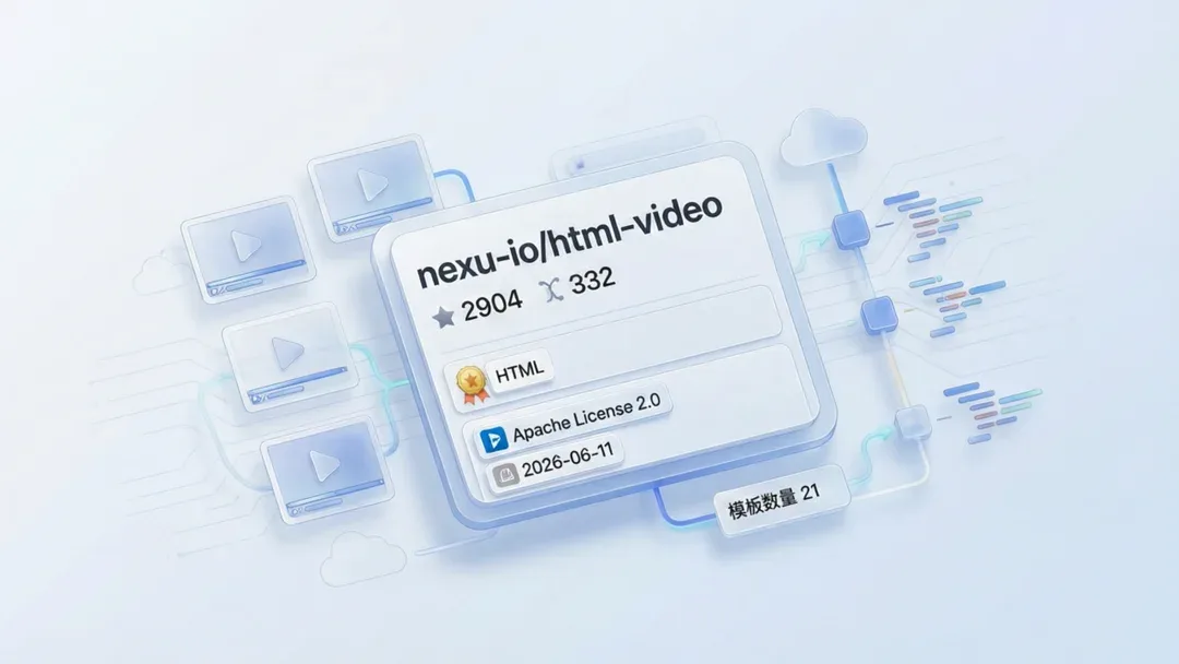 nexu-io/html-video：把 HTML CSS 转成真实 MP4 视频的开源工具