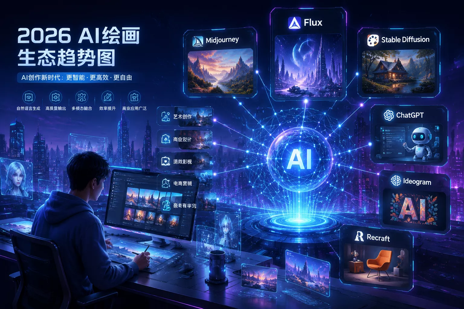2026年AI绘画工具排行榜：Midjourney、Stable Diffusion、Flux谁更适合普通人日常使用？