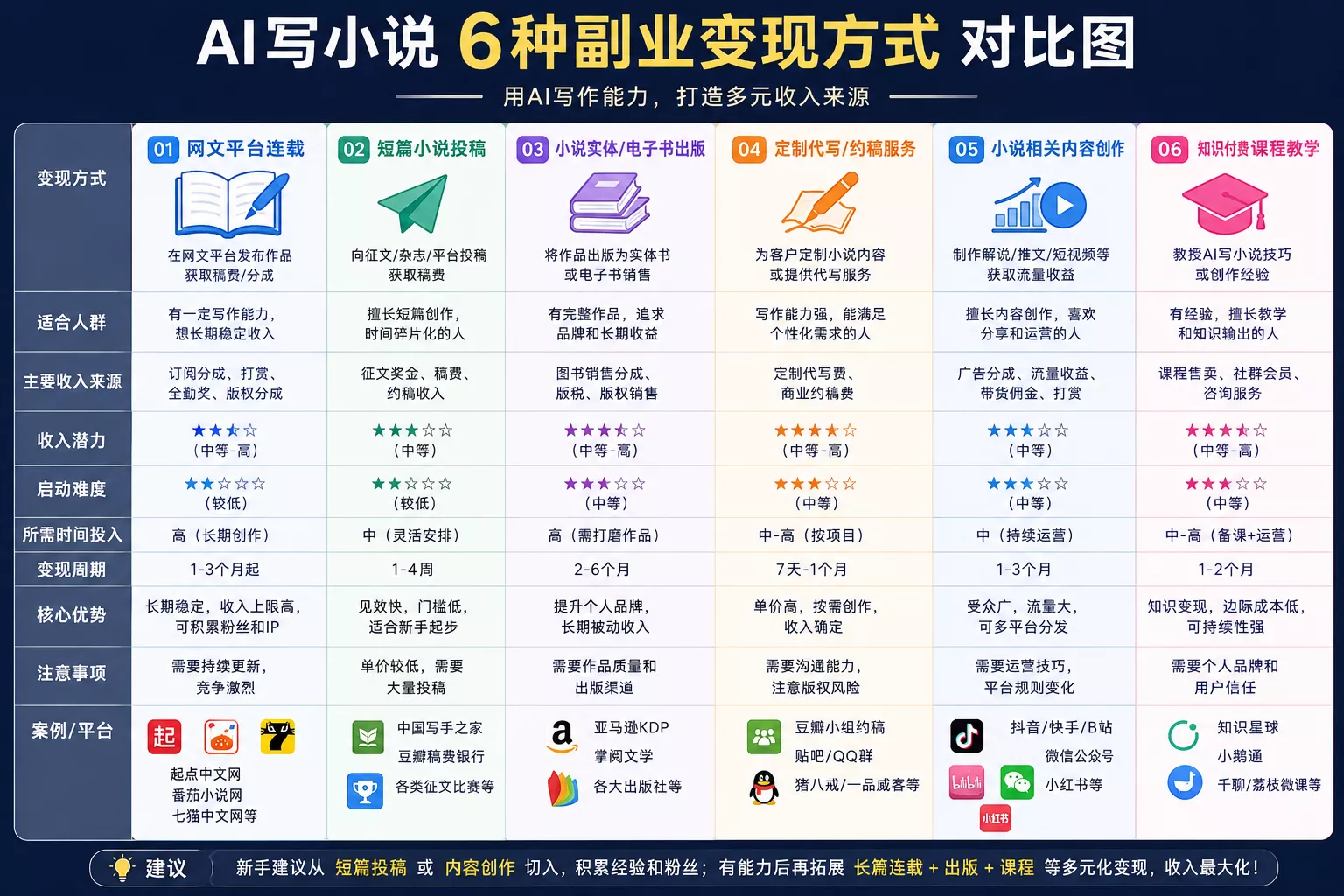 2026最新AI写小说工具大全：12款网文、短篇、长篇软件对比与副业赚钱指南