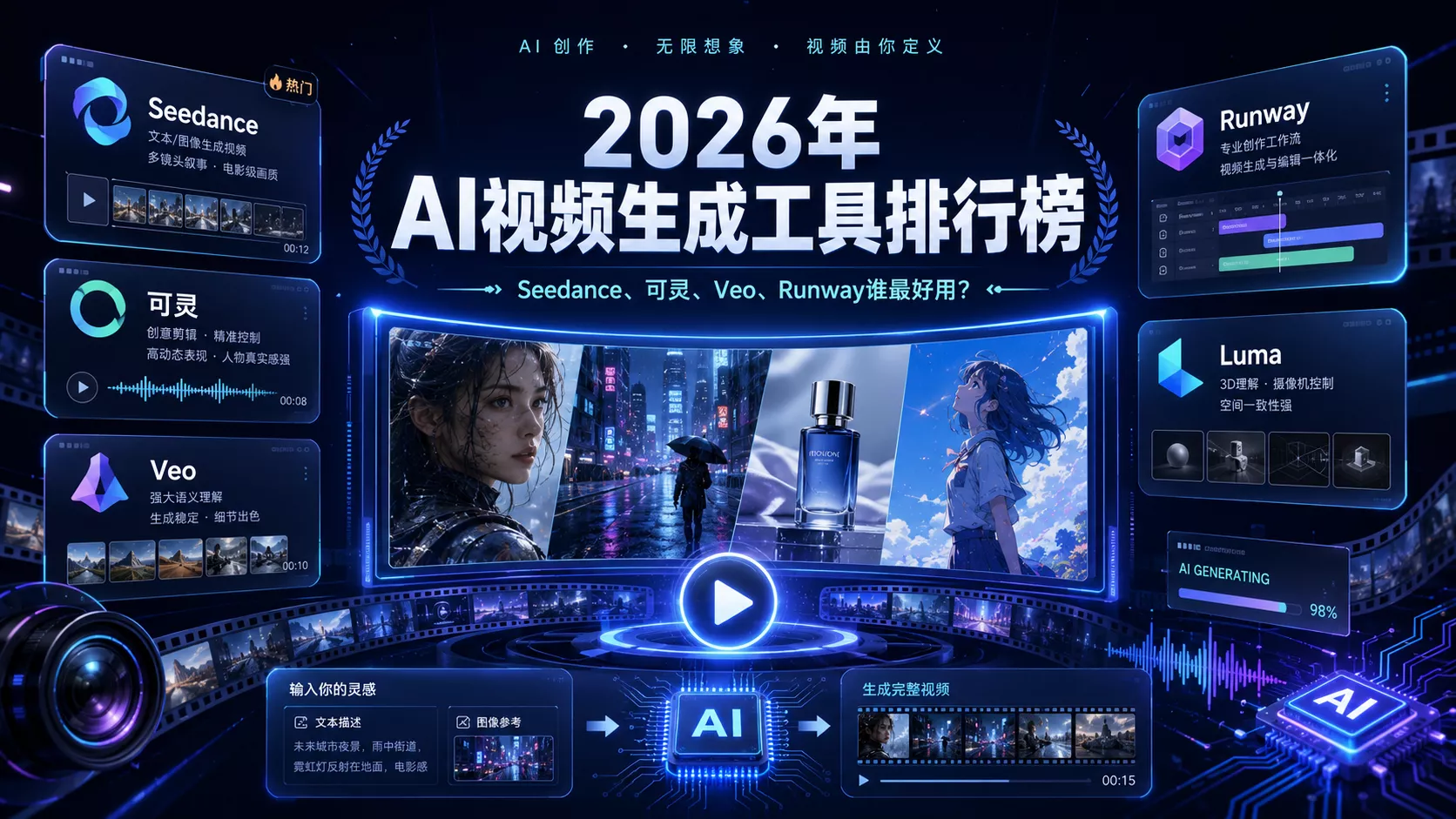 2026年AI视频生成工具排行榜：Sora退场后，Seedance、可灵、Veo谁最好用？
