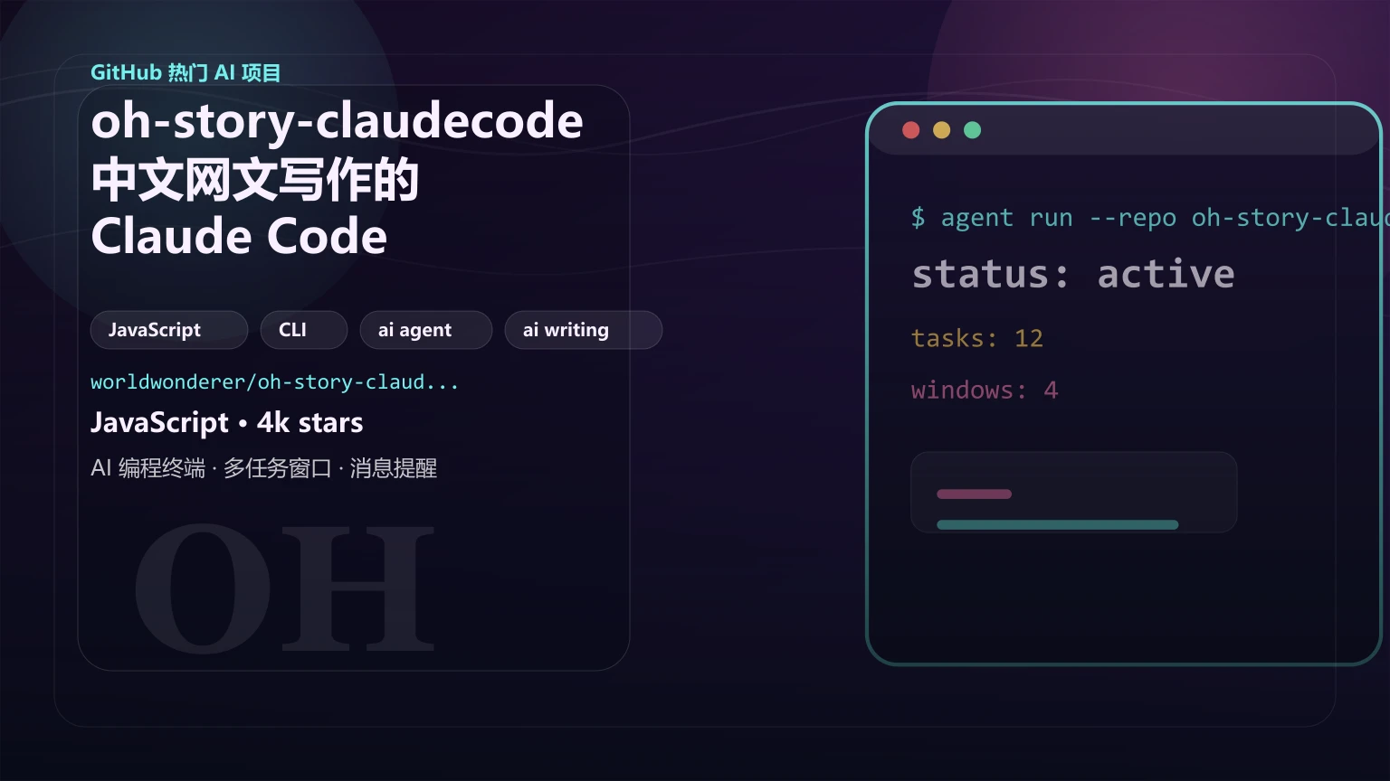 oh-story-claudecode：中文网文写作的 Claude Code 技能包